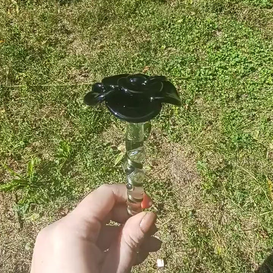 Video of a glass black rose