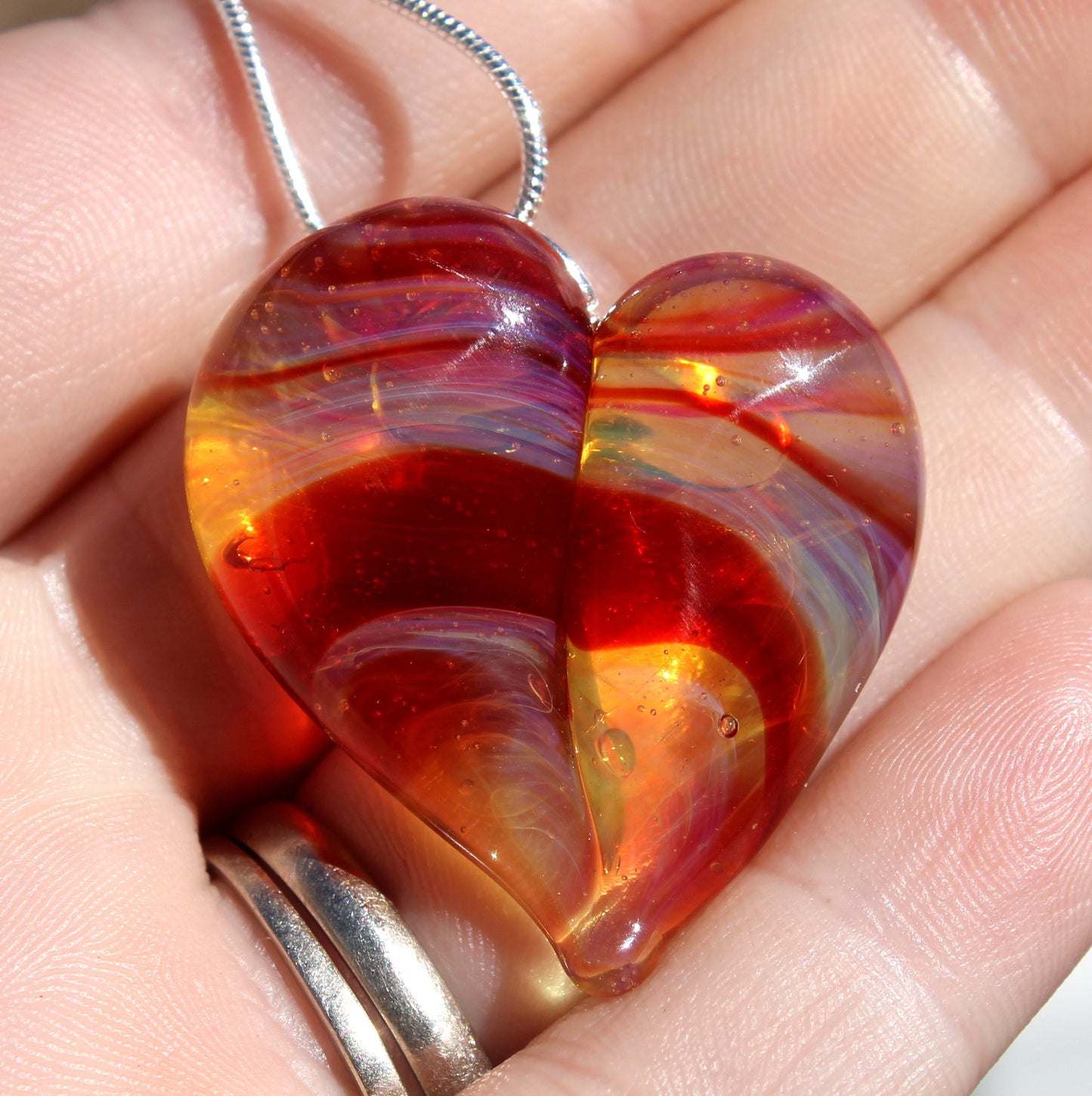 Red and Yellow Glass Heart