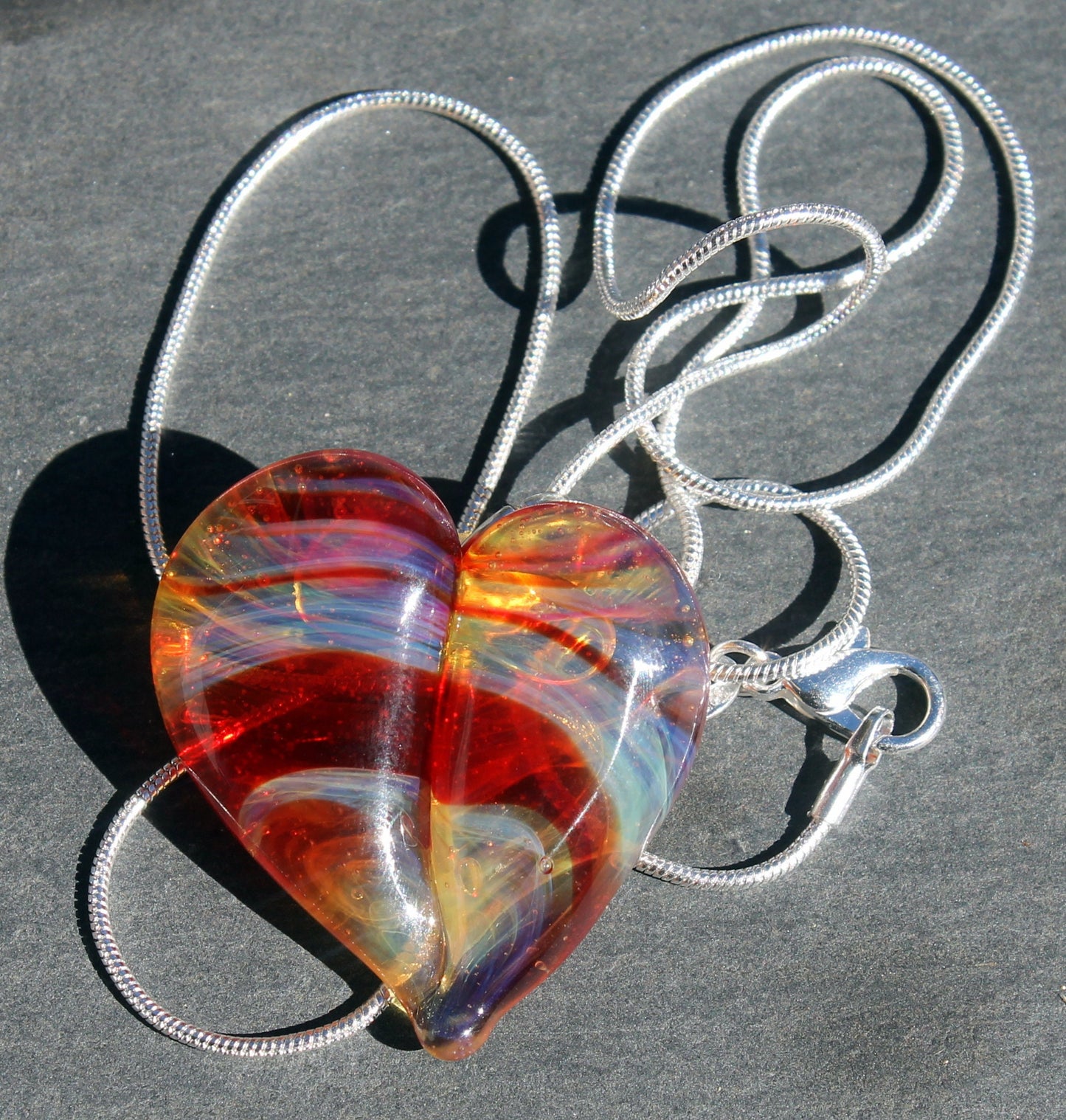 Red and Yellow Glass Heart