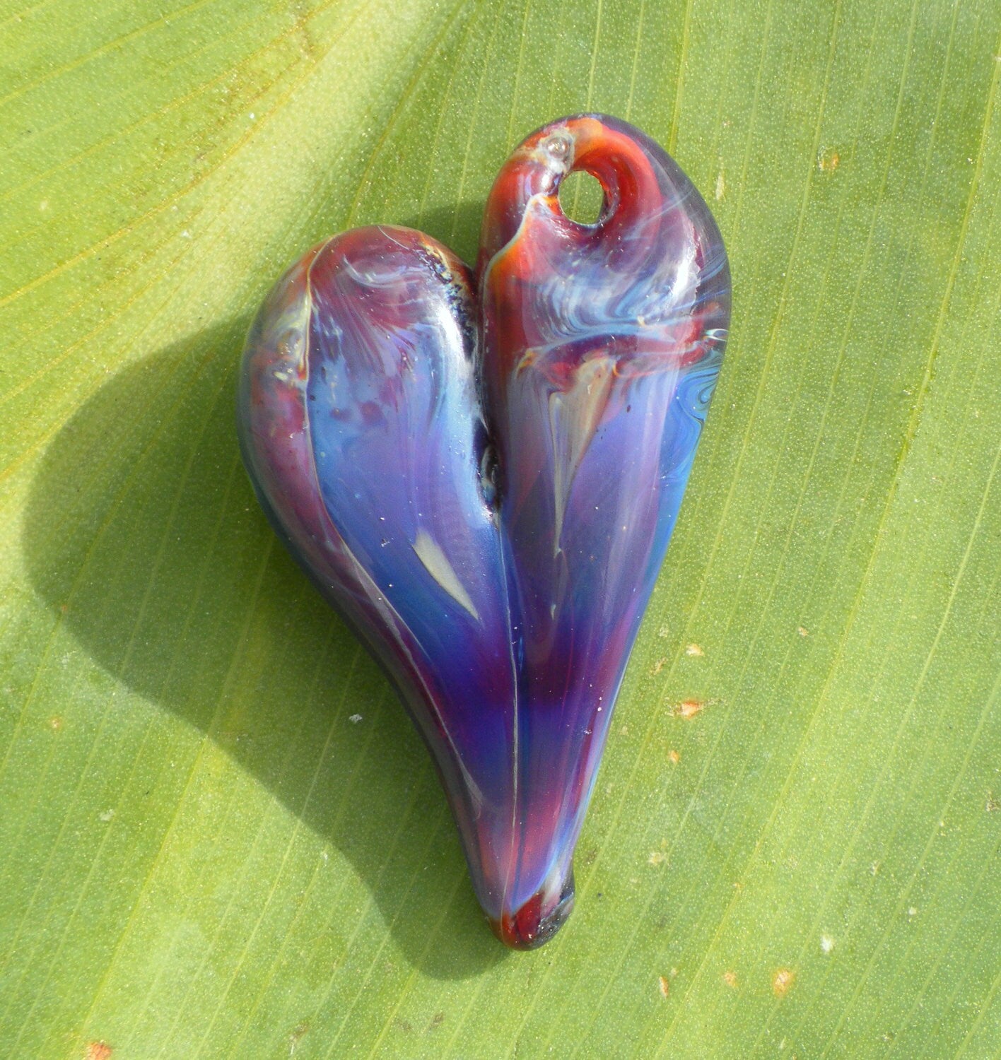 Purple Blue glass heart