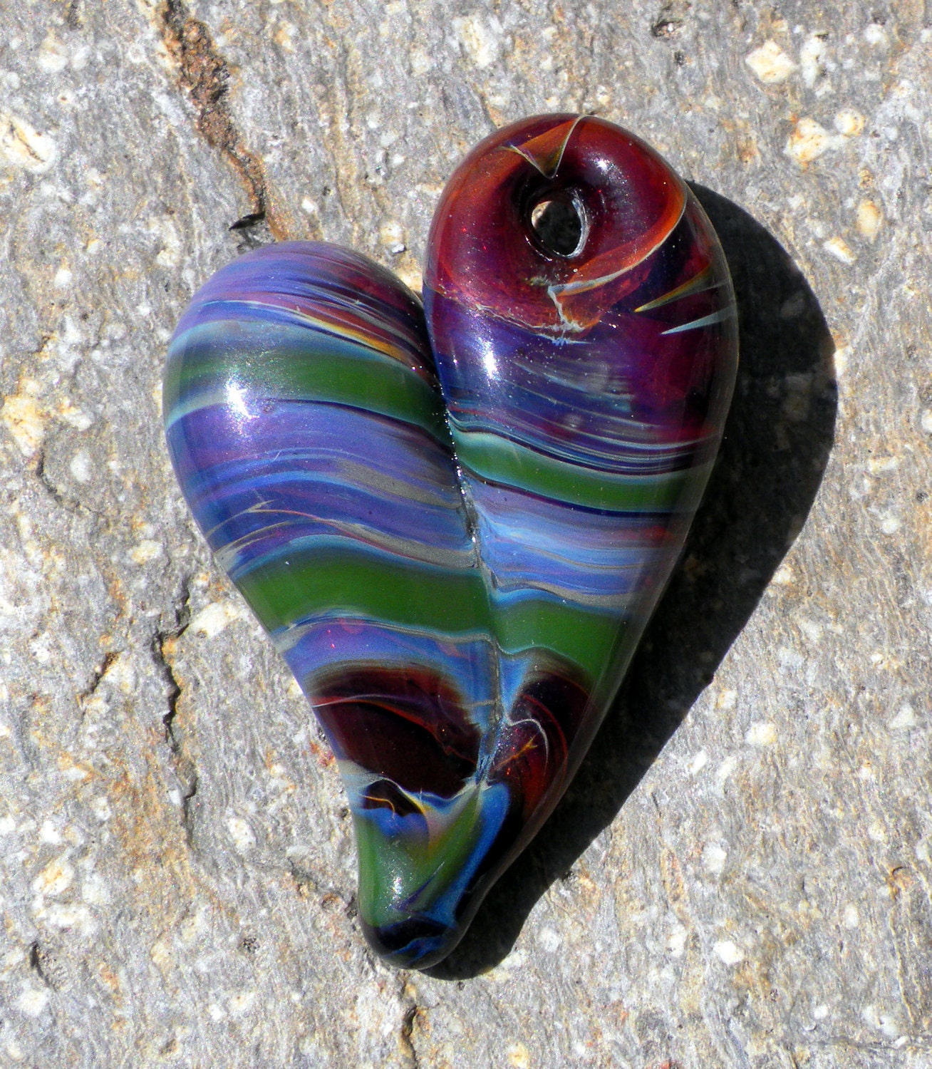 Purple and Kelly Green Mixed Heart