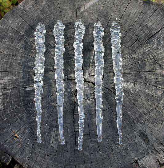 Extra Long Glass Icicles 10" to 12" Long NEW 2022