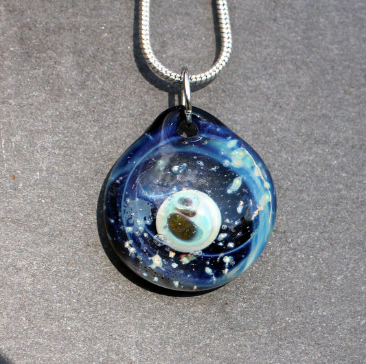 Night Sky Pendant with a Planet