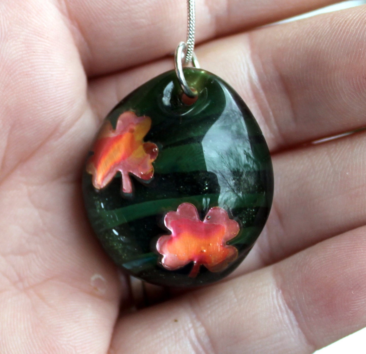 Copper Four Leaf Clovers in Glass
