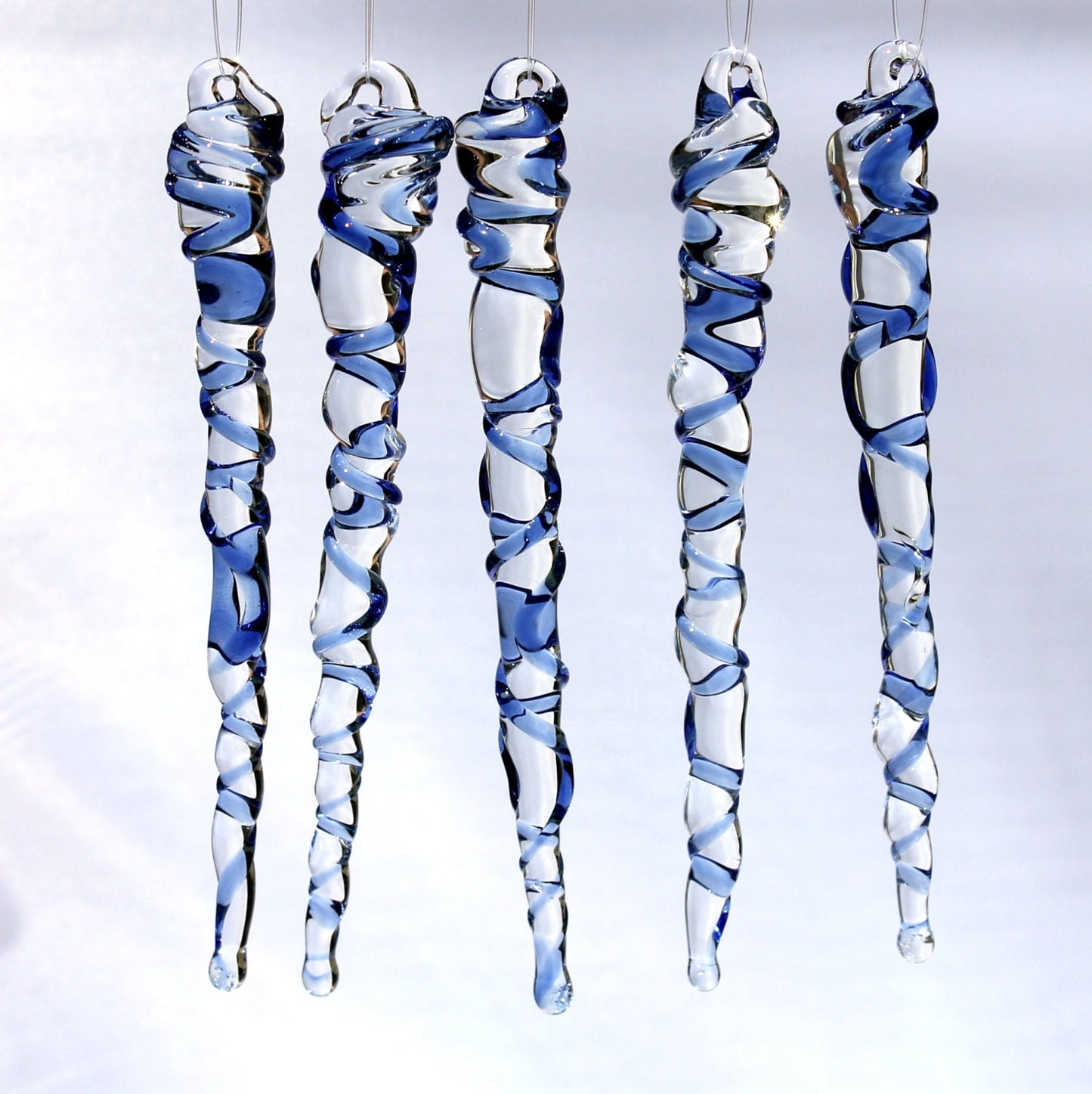 Blue Glass Icicles, Standard Size